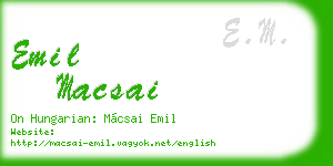 emil macsai business card